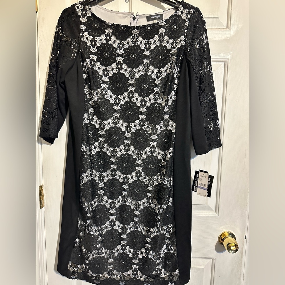 Nine West, black lace dress, size 18